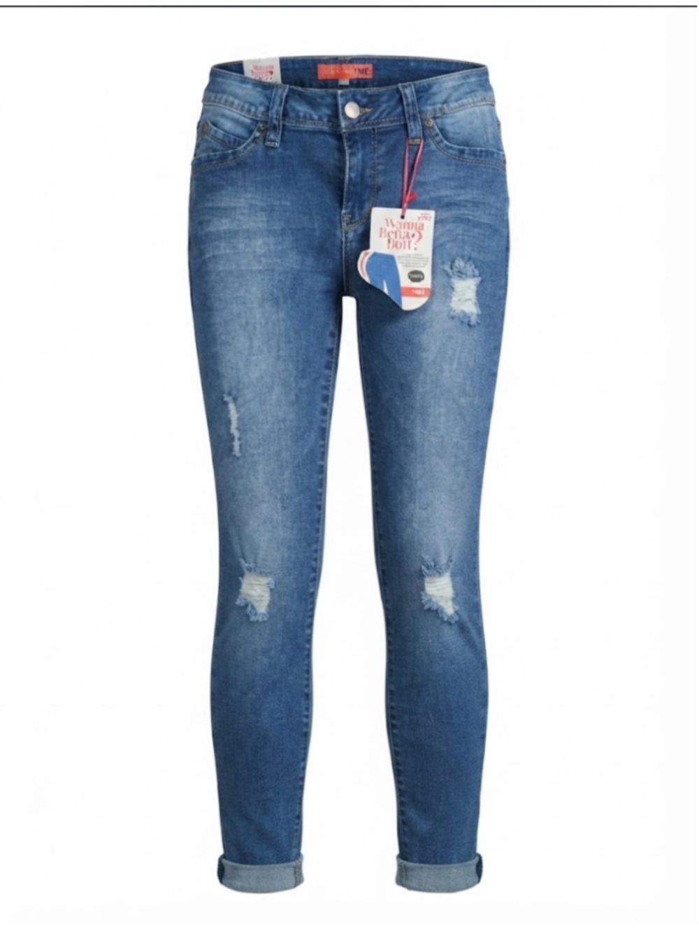 Juniors YMI Wanna Betta Butt Jeans Blue Size 11 Ankle Distressed